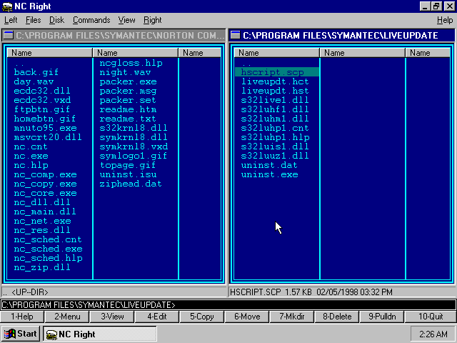 Norton Commander 2.01 for Windows - View